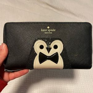 Rare, retired black Kate Spade novelty wallet with embellishments. Used once